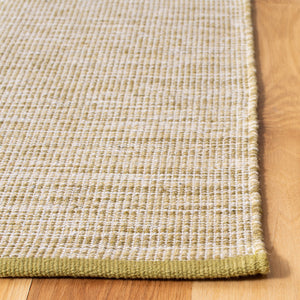 Montauk 250 Contemporary Flat Weave 100% Cotton Pile Rug Green Olive
