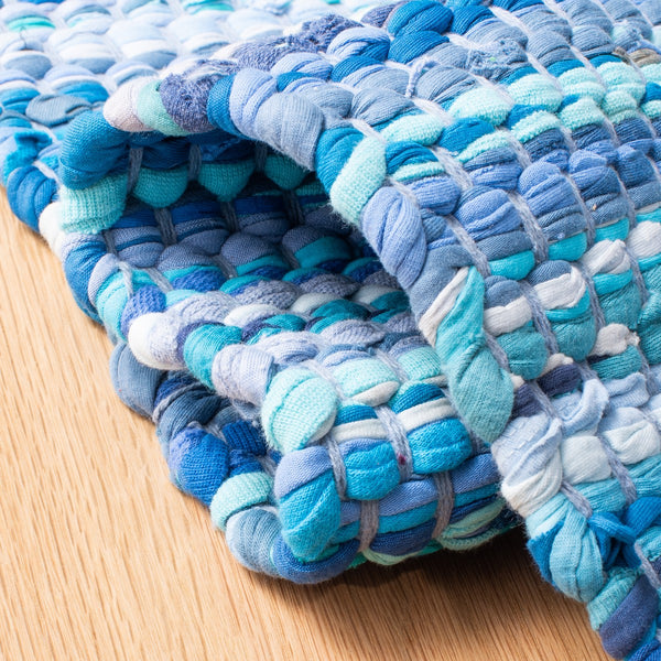 Montauk 251 Contemporary Flat Weave 100% Recycled Cotton Chindi Rug Blue