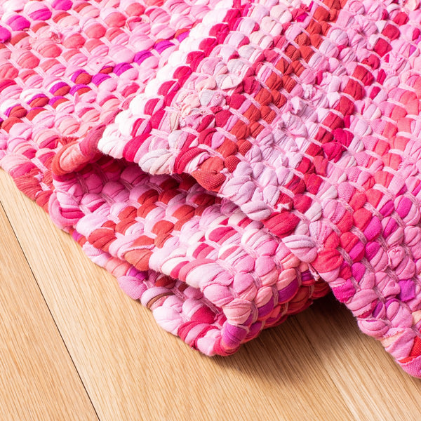 Montauk 251 Contemporary Flat Weave 100% Recycled Cotton Chindi Rug Pink