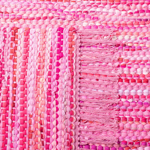 Montauk 251 Contemporary Flat Weave 100% Recycled Cotton Chindi Rug Pink