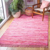 Montauk 251 Contemporary Flat Weave 100% Recycled Cotton Chindi Rug Pink