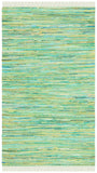Montauk 251 Contemporary Flat Weave 100% Recycled Cotton Chindi Rug Green