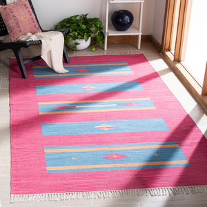 Montauk 551 Hand Weaved 100% Cotton Rug Red / Blue 100% COTTON MTK551Q-5
