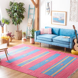 Montauk 551 Hand Weaved 100% Cotton Rug Red / Blue 100% COTTON MTK551Q-8