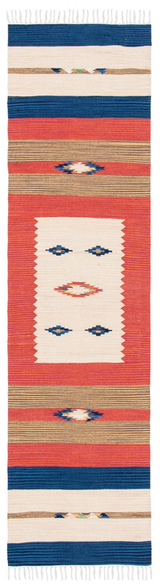 Montauk 552 Hand Weaved 100% Cotton Rug Blue / Red 100% COTTON MTK552A-29