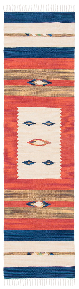 Montauk 552 Hand Weaved 100% Cotton Rug Blue / Red 100% COTTON MTK552A-29