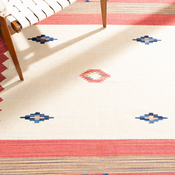 Montauk 552 Hand Weaved 100% Cotton Rug Blue / Red 100% COTTON MTK552A-5