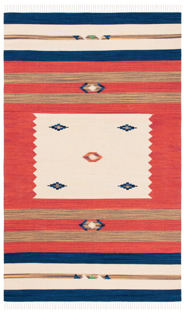 Montauk 552 Hand Weaved 100% Cotton Rug Blue / Red 100% COTTON MTK552A-5