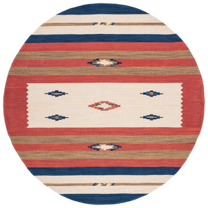 Montauk 552 Hand Weaved 100% Cotton Rug Blue / Red 100% COTTON MTK552A-6R