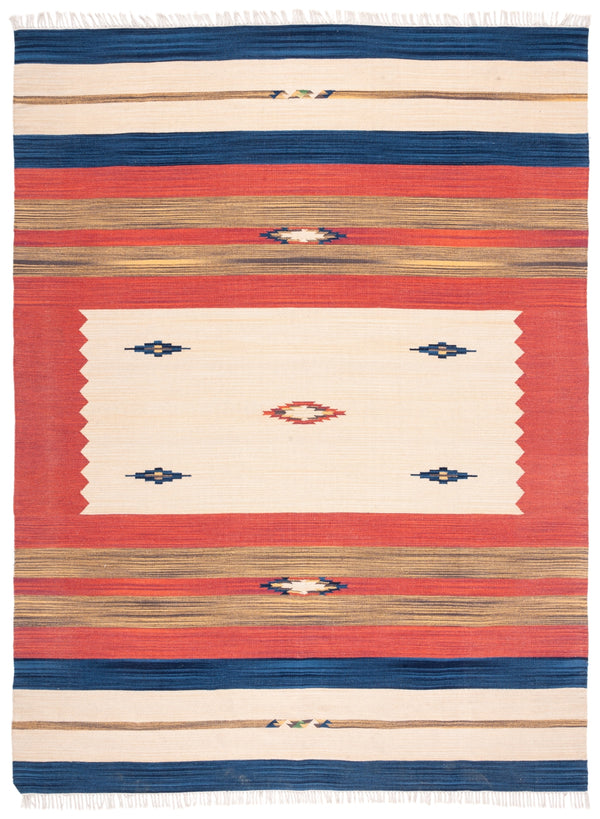 Montauk 552 Hand Weaved 100% Cotton Rug Blue / Red 100% COTTON MTK552A-8