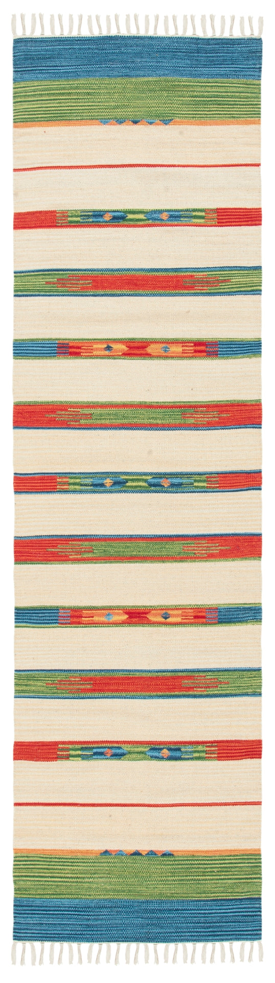 Montauk 553 Hand Weaved 100% Cotton Rug Green / Blue 100% COTTON MTK553Y-29