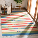 Montauk 553 Hand Weaved 100% Cotton Rug Green / Blue 100% COTTON MTK553Y-5