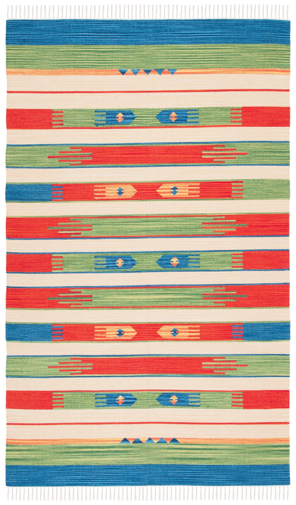 Montauk 553 Hand Weaved 100% Cotton Rug Green / Blue 100% COTTON MTK553Y-5