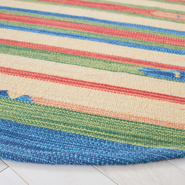 Montauk 553 Hand Weaved 100% Cotton Rug Green / Blue 100% COTTON MTK553Y-6R