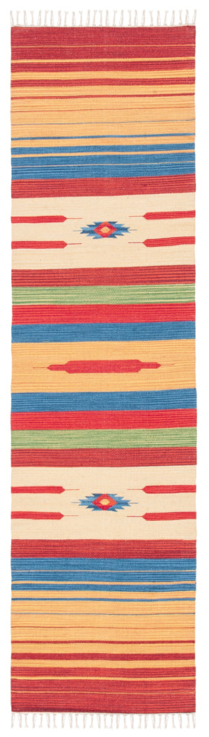 Montauk 554 Hand Weaved 100% Cotton Rug Red / Blue 100% COTTON MTK554Q-29