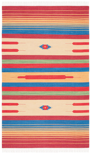 Montauk 554 Hand Weaved 100% Cotton Rug Red / Blue 100% COTTON MTK554Q-5