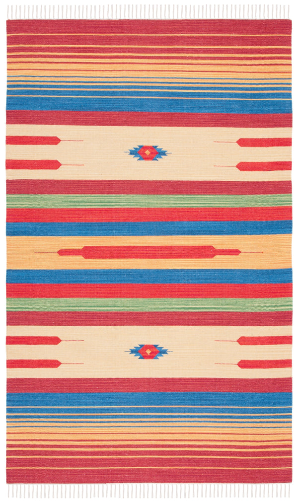 Montauk 554 Hand Weaved 100% Cotton Rug Red / Blue 100% COTTON MTK554Q-5