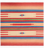 Montauk 554 Hand Weaved 100% Cotton Rug Red / Blue 100% COTTON MTK554Q-6SQ