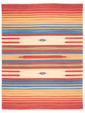 Montauk 554 Hand Weaved 100% Cotton Rug Red / Blue 100% COTTON MTK554Q-8