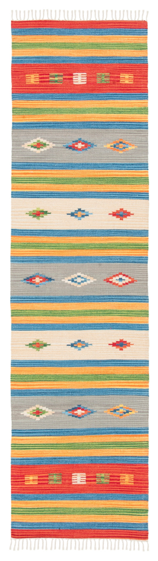 Montauk 555 Hand Weaved 100% Cotton Rug Blue / Red 100% COTTON MTK555M-29