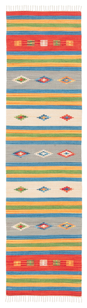 Montauk 555 Hand Weaved 100% Cotton Rug Blue / Red 100% COTTON MTK555M-29