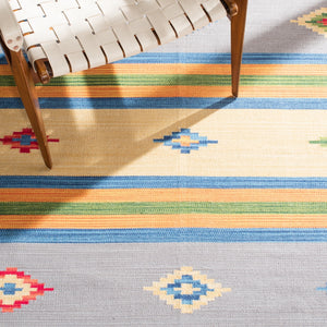 Montauk 555 Hand Weaved 100% Cotton Rug Blue / Red 100% COTTON MTK555M-5