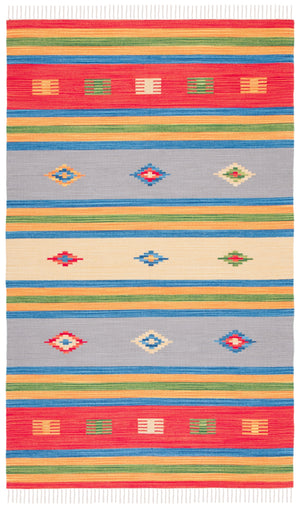 Montauk 555 Hand Weaved 100% Cotton Rug Blue / Red 100% COTTON MTK555M-5