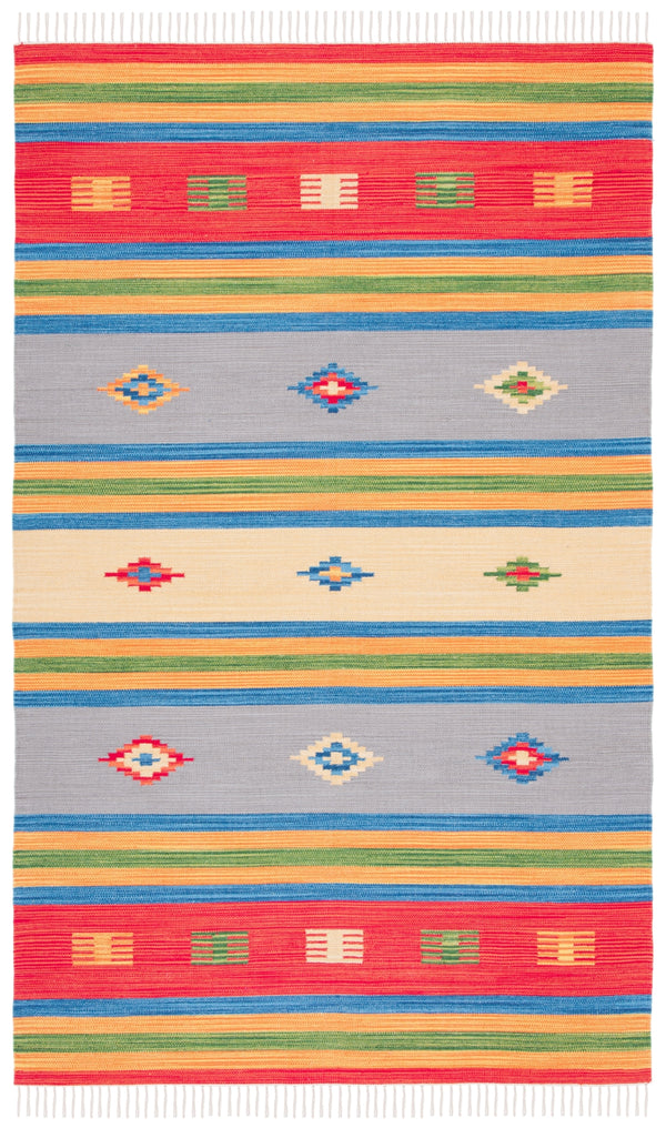 Montauk 555 Hand Weaved 100% Cotton Rug Blue / Red 100% COTTON MTK555M-5