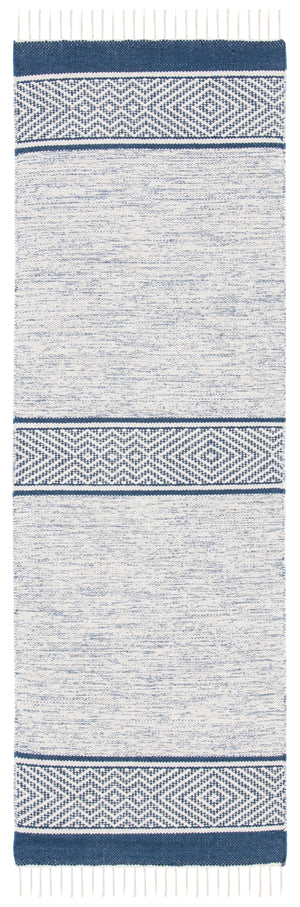 Montauk 651 Handloomed 100% Cotton Bohemian Rug Ivory / Navy 100% COTTON MTK651N-27