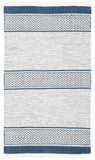 Montauk 651 Handloomed 100% Cotton Bohemian Rug Ivory / Navy 100% COTTON MTK651N-3