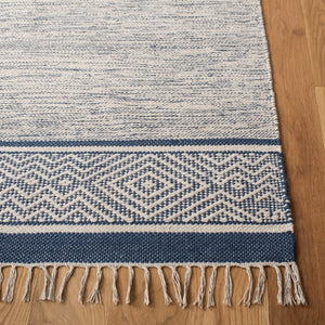 Montauk 651 Handloomed 100% Cotton Bohemian Rug Ivory / Navy 100% COTTON MTK651N-5
