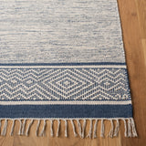 Montauk 651 Handloomed 100% Cotton Bohemian Rug Ivory / Navy 100% COTTON MTK651N-5