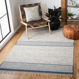 Montauk 651 Handloomed 100% Cotton Bohemian Rug Ivory / Navy 100% COTTON MTK651N-5