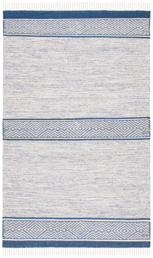 Montauk 651 Handloomed 100% Cotton Bohemian Rug Ivory / Navy 100% COTTON MTK651N-5