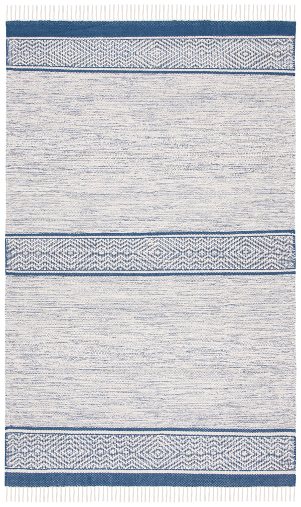 Montauk 651 Handloomed 100% Cotton Bohemian Rug Ivory / Navy 100% COTTON MTK651N-5