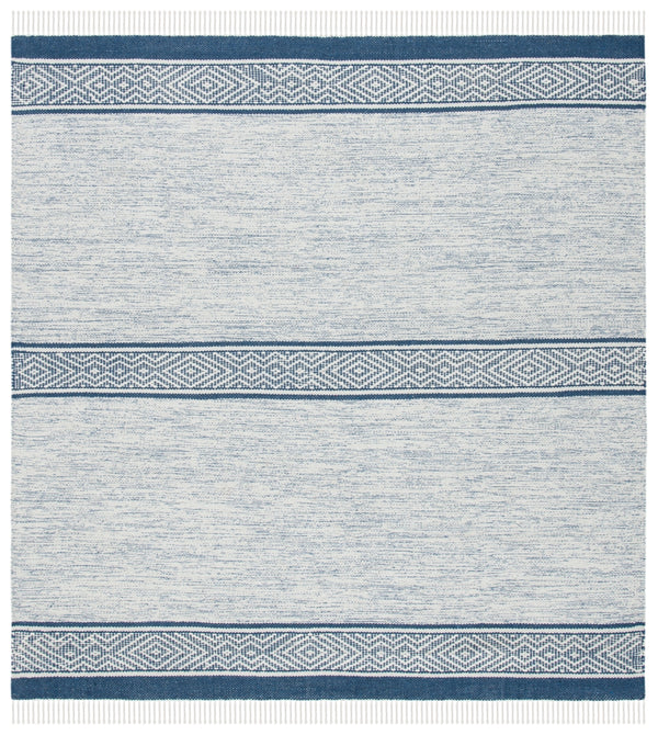 Montauk 651 Handloomed 100% Cotton Bohemian Rug Ivory / Navy 100% COTTON MTK651N-6SQ