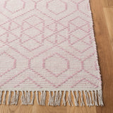 Montauk 652 Handloomed 100% Cotton Bohemian Rug Pink / Ivory 100% COTTON MTK652U-5