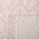 Montauk 652 Handloomed 100% Cotton Bohemian Rug Pink / Ivory 100% COTTON MTK652U-5