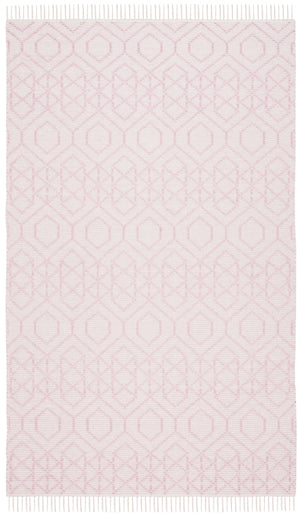 Montauk 652 Handloomed 100% Cotton Bohemian Rug Pink / Ivory 100% COTTON MTK652U-5