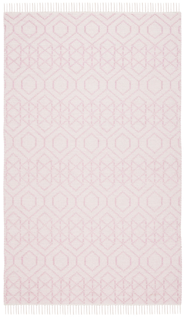 Montauk 652 Handloomed 100% Cotton Bohemian Rug Pink / Ivory 100% COTTON MTK652U-5