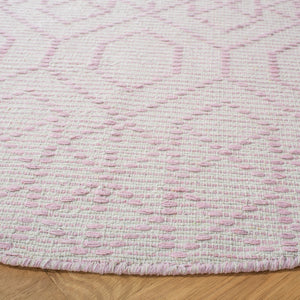 Montauk 652 Handloomed 100% Cotton Bohemian Rug Pink / Ivory 100% COTTON MTK652U-6R