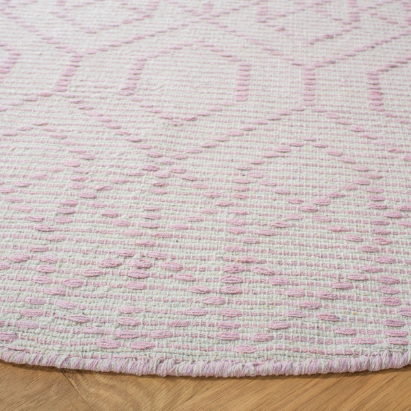 Montauk 652 Handloomed 100% Cotton Bohemian Rug Pink / Ivory 100% COTTON MTK652U-6R