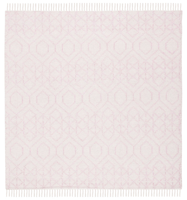 Montauk 652 Handloomed 100% Cotton Bohemian Rug Pink / Ivory 100% COTTON MTK652U-6SQ