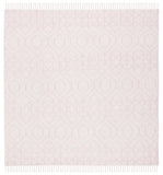 Montauk 652 Handloomed 100% Cotton Bohemian Rug Pink / Ivory 100% COTTON MTK652U-6SQ