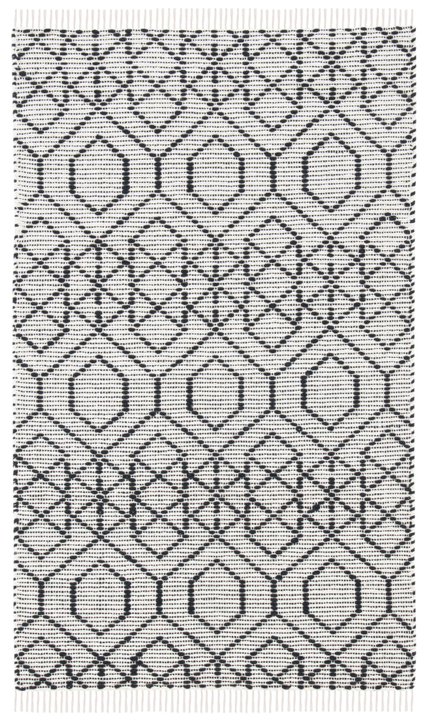 Montauk 652 Handloomed 100% Cotton Bohemian Rug Black / Beige 100% COTTON MTK652Z-3