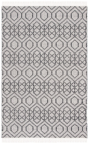 Montauk 652 Handloomed 100% Cotton Bohemian Rug Black / Beige 100% COTTON MTK652Z-5