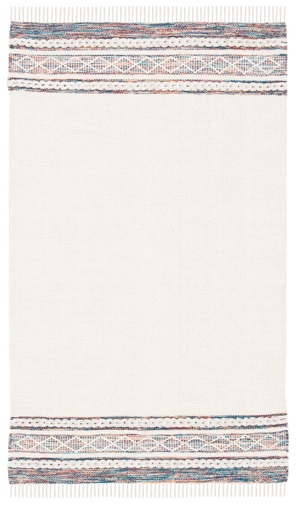 Montauk 653 Handloomed 100% Cotton Bohemian Rug Beige / Blue 100% COTTON MTK653B-3