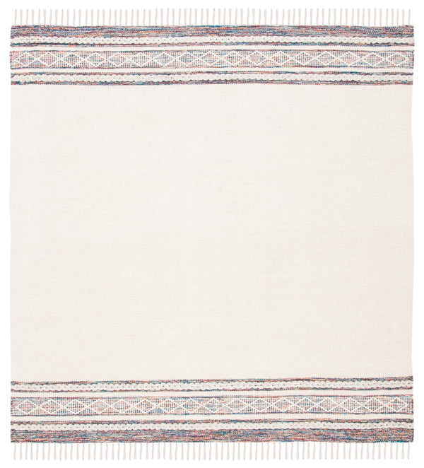 Montauk 653 Handloomed 100% Cotton Bohemian Rug Beige / Blue 100% COTTON MTK653B-6SQ