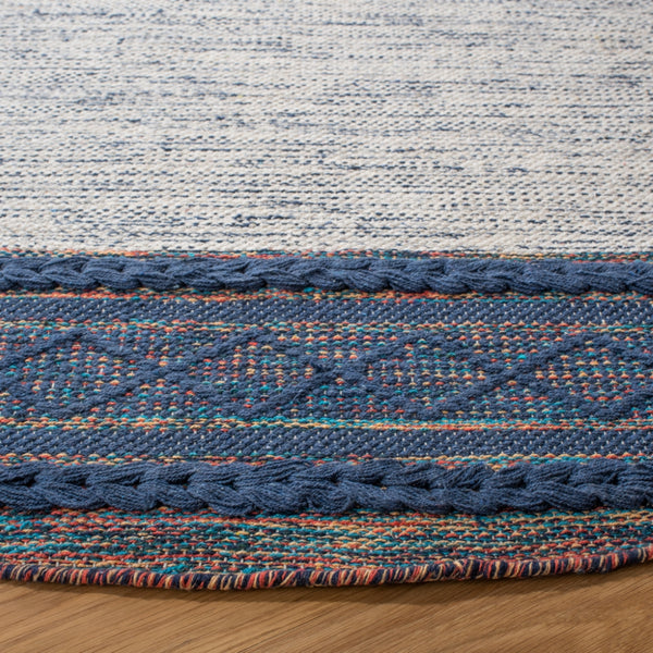 Montauk 653 Handloomed 100% Cotton Bohemian Rug Navy / Beige 100% COTTON MTK653N-6R