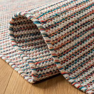 Montauk 654 Handloomed 100% Cotton Bohemian Rug Beige / Blue 100% COTTON MTK654B-5